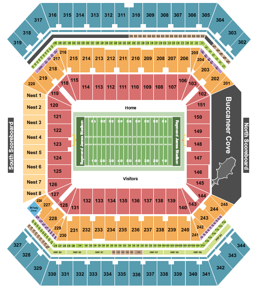 Raymond James Stadium Tampa Bay Bowl Seating Chart